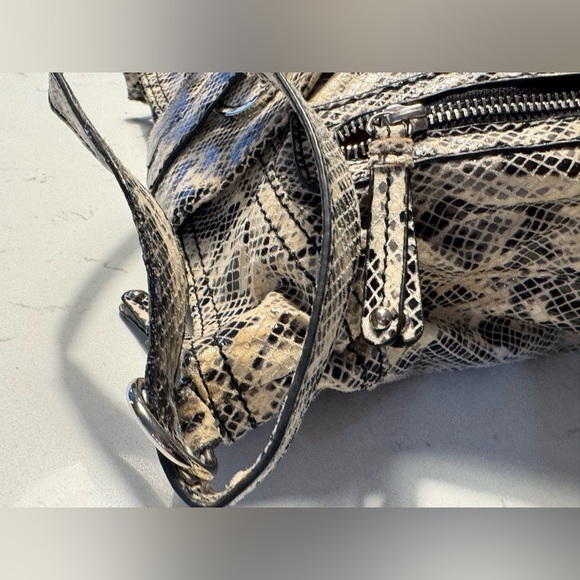 Nine West Snake Print Man Made Material Shoulder Bag, zipper and snap closure - Picture 14 of 14